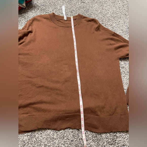 Lululemon Organic Cotton Cashmere Blend Sweater in Cooper Brown Soft Sz 10 - Picture 10 of 11